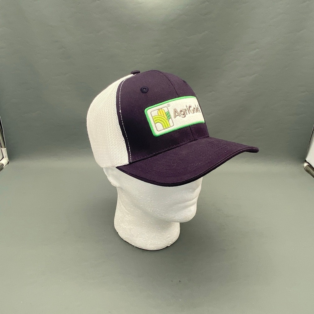 AgriGold Seed Hat Cap Vintage Style Mesh Trucker Snapback Purple White Farming